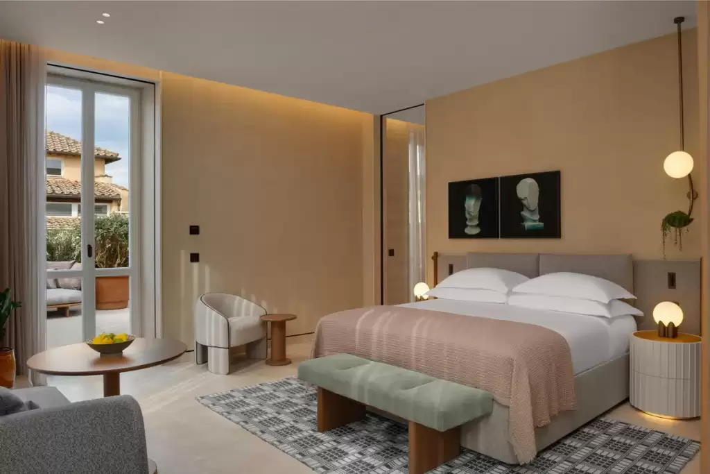 Habitación de lujo en Six Senses Rome con vista a la ciudad