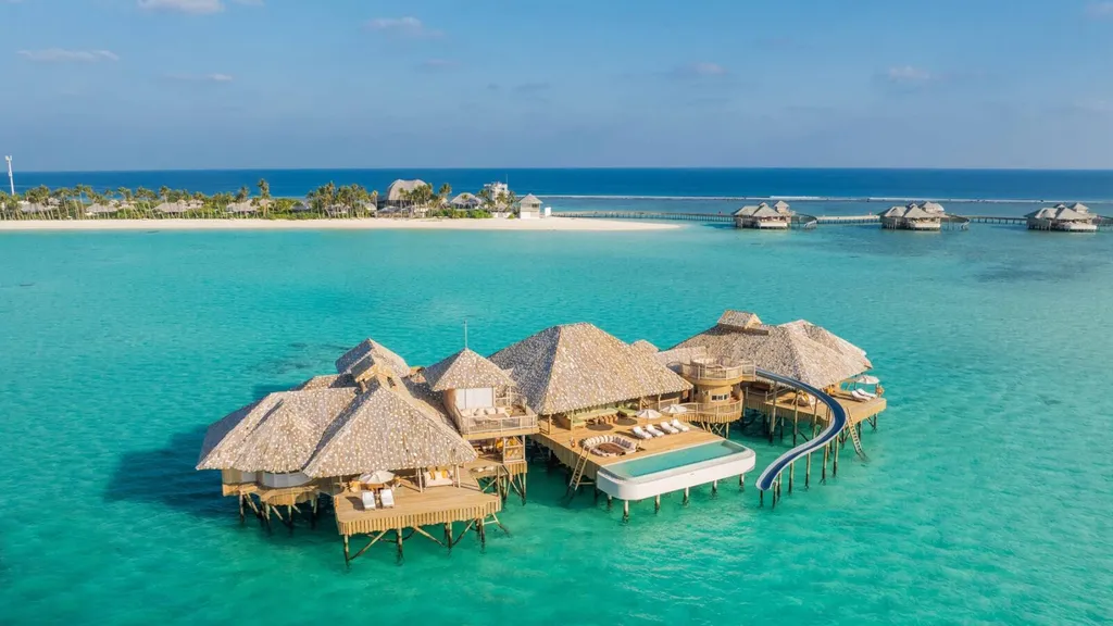 Villa sobre el agua en Soneva Secret con vista al océano