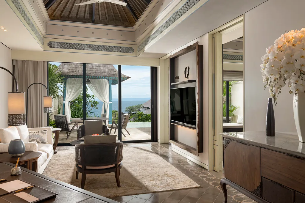Interior de una villa con vista al mar Jumeirah Bali 5* | Agencia de viajes Mediolana Expert